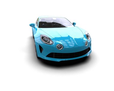 Beyaz zemin üzerinde izole edilmiş 3D resimleme spor araba