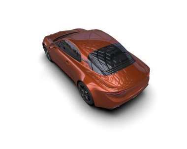 Beyaz zemin üzerinde izole edilmiş 3D resimleme spor araba