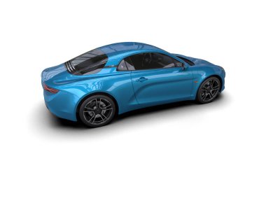 Beyaz zemin üzerinde izole edilmiş 3D resimleme spor araba