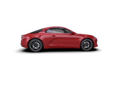 Beyaz zemin üzerinde izole edilmiş 3D resimleme spor araba