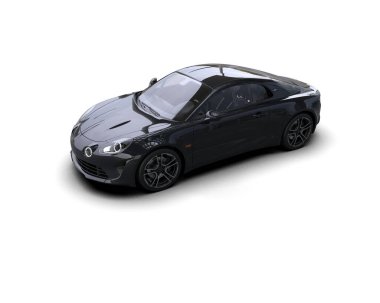 Beyaz zemin üzerinde izole edilmiş 3D resimleme spor araba