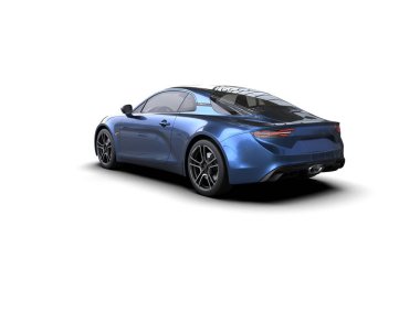 Beyaz zemin üzerinde izole edilmiş 3D resimleme spor araba