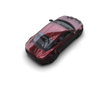 Beyaz zemin üzerinde izole edilmiş 3D resimleme spor araba