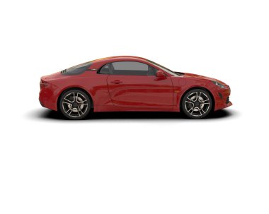 Beyaz zemin üzerinde izole edilmiş 3D resimleme spor araba