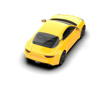 Beyaz zemin üzerinde izole edilmiş 3D resimleme spor araba