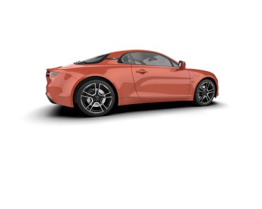 Beyaz zemin üzerinde izole edilmiş 3D resimleme spor araba