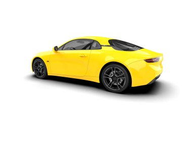 Beyaz zemin üzerinde izole edilmiş 3D resimleme spor araba