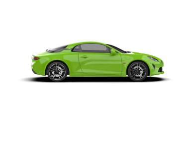 Beyaz zemin üzerinde izole edilmiş 3D resimleme spor araba