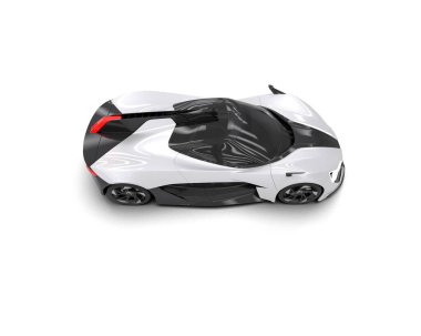 Beyaz zemin üzerinde izole edilmiş 3D resimleme spor araba