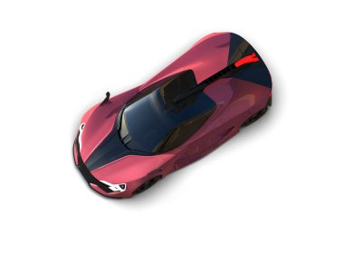 Beyaz zemin üzerinde izole edilmiş 3D resimleme spor araba