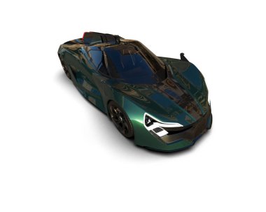 Beyaz zemin üzerinde izole edilmiş 3D resimleme spor araba