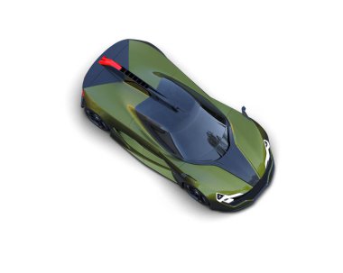 Beyaz zemin üzerinde izole edilmiş 3D resimleme spor araba