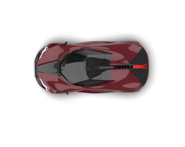 Beyaz zemin üzerinde izole edilmiş 3D resimleme spor araba