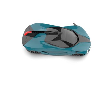Beyaz zemin üzerinde izole edilmiş 3D resimleme spor araba