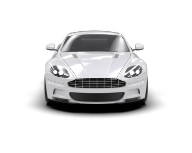 Beyaz zemin üzerinde izole edilmiş 3D resimleme spor araba