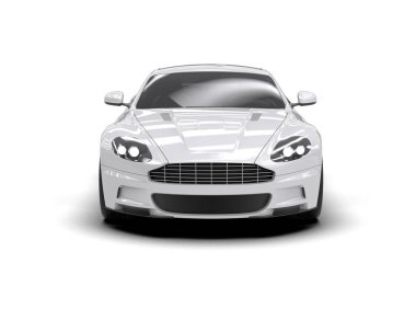 Beyaz zemin üzerinde izole edilmiş 3D resimleme spor araba