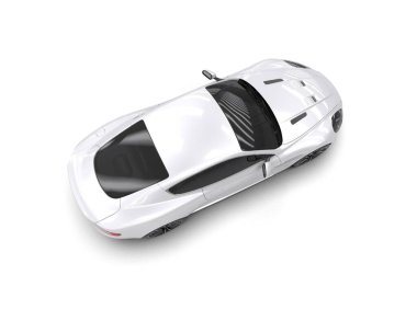 Beyaz zemin üzerinde izole edilmiş 3D resimleme spor araba