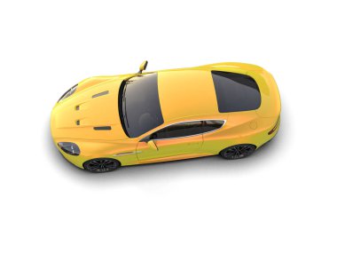 Beyaz zemin üzerinde izole edilmiş 3D resimleme spor araba