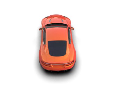 Beyaz zemin üzerinde izole edilmiş 3D resimleme spor araba