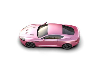 Beyaz zemin üzerinde izole edilmiş 3D resimleme spor araba