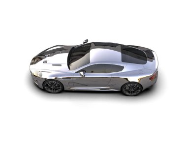 Beyaz zemin üzerinde izole edilmiş 3D resimleme spor araba