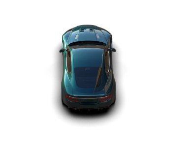 Beyaz zemin üzerinde izole edilmiş 3D resimleme spor araba