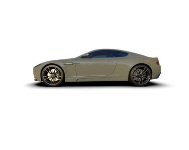 Beyaz zemin üzerinde izole edilmiş 3D resimleme spor araba