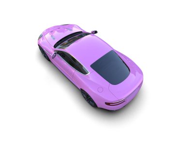 Beyaz zemin üzerinde izole edilmiş 3D resimleme spor araba