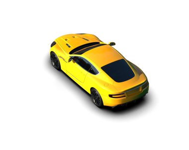 Beyaz zemin üzerinde izole edilmiş 3D resimleme spor araba