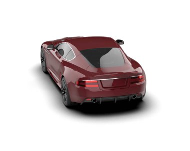 Beyaz zemin üzerinde izole edilmiş 3D resimleme spor araba