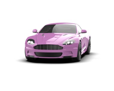 Beyaz zemin üzerinde izole edilmiş 3D resimleme spor araba