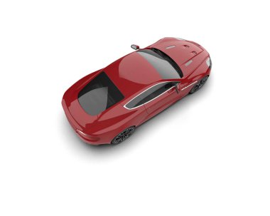 Beyaz zemin üzerinde izole edilmiş 3D resimleme spor araba