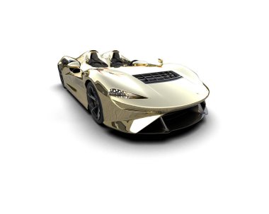 Beyaz zemin üzerinde izole edilmiş 3D resimleme spor araba