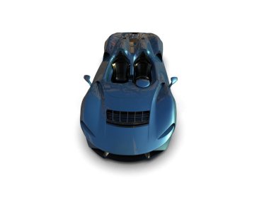 Beyaz zemin üzerinde izole edilmiş 3D resimleme spor araba