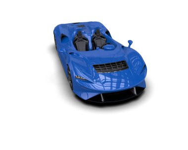 Beyaz zemin üzerinde izole edilmiş 3D resimleme spor araba