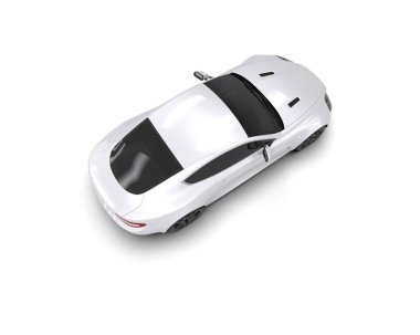 Beyaz zemin üzerinde izole edilmiş 3D resimleme spor araba