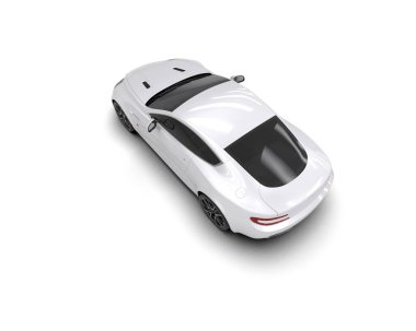 Beyaz zemin üzerinde izole edilmiş 3D resimleme spor araba