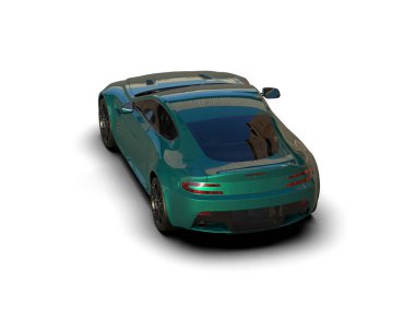 Beyaz zemin üzerinde izole edilmiş 3D resimleme spor araba