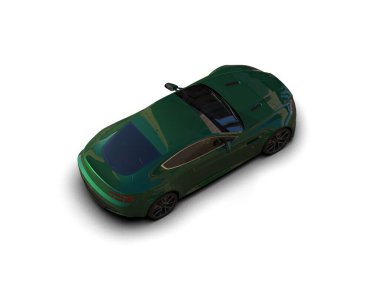 Beyaz zemin üzerinde izole edilmiş 3D resimleme spor araba