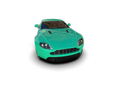 Beyaz zemin üzerinde izole edilmiş 3D resimleme spor araba