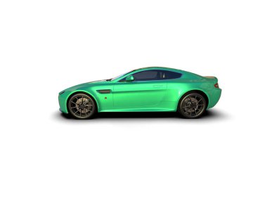 Beyaz zemin üzerinde izole edilmiş 3D resimleme spor araba