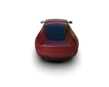 Beyaz zemin üzerinde izole edilmiş 3D resimleme spor araba