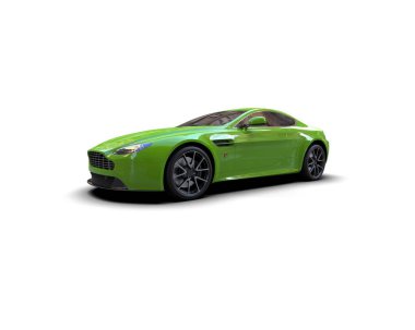 Beyaz zemin üzerinde izole edilmiş 3D resimleme spor araba