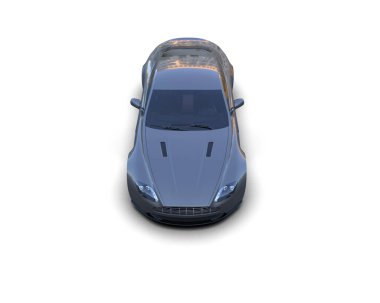 Beyaz zemin üzerinde izole edilmiş 3D resimleme spor araba