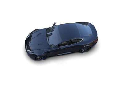 Beyaz zemin üzerinde izole edilmiş 3D resimleme spor araba