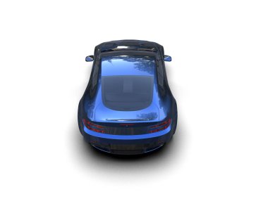 Beyaz zemin üzerinde izole edilmiş 3D resimleme spor araba