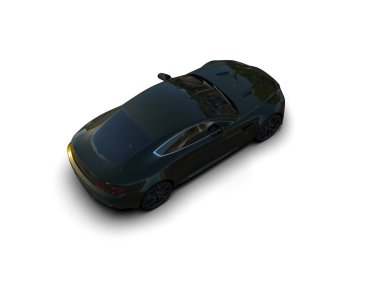 Beyaz zemin üzerinde izole edilmiş 3D resimleme spor araba