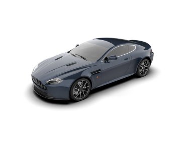 Beyaz zemin üzerinde izole edilmiş 3D resimleme spor araba