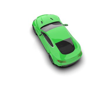 Beyaz zemin üzerinde izole edilmiş 3D resimleme spor araba