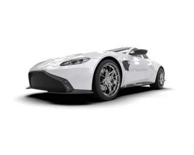 Beyaz zemin üzerinde izole edilmiş 3D resimleme spor araba